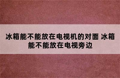 冰箱能不能放在电视机的对面 冰箱能不能放在电视旁边